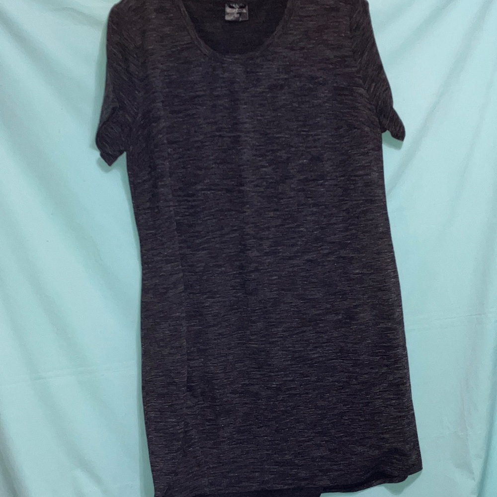 Chic Heathered Black Mini Dress